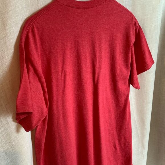 Vintage DOM Graphic Tee Mens Large Red The Future Is in Your Hands Earth 90s Y2K - Picture 5 of 13